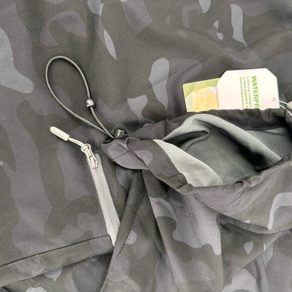 Libin Waterproof Camo Capri Cargo Zipper Pockets Elastic Waistband XXXL Black - Picture 7 of 10